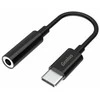 USB/Audio adapter, USB C (M) - Jack (3,5mm) F, stereo, juoda, Genius ACC-C100