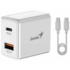 Genius Maitinimo šaltinis / tinklo adapteris 20W, 2 prievadų, USB-C, USB-A, PD-20ACP