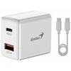 Genius Maitinimo šaltinis / tinklo adapteris 20W, 2 prievadų, USB-C, USB-A, PD-20ACP