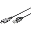 Goobay 74404, USB 3.1 A tipo, RJ45, 3 m, juodas, sidabrinis