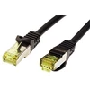 Goobay 0,5 m RJ45 pataisinis kabelis CAT 6A S/FTP (PiMF), 500 MHz, su CAT 7 neapdorotu kabeliu, juodas LSZH be halogenų, varinis