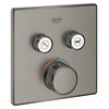 Grohe „SmartControl“ dušo termostato paviršinio montavimo dalis, su 2 išleidimo angomis, šlifuoto kieto grafito spalvos