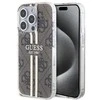 Dėklas GUESS GUHCP15XH4SGW IPHONE 15 PRO MAX 6.7 "BROWN/BROWN HARDCASE IML 4G GOLD STRIPE