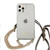 Apple iPhone 12 / 12 Pro Guess dėklas 4G Gold Chain (GUHCP12MKC4GSGO) skaidrus