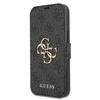 Dėklas Apple iPhone 13 Pro Max Guess Book 4G Big Metal Logo (GUBKP13X4GMGGR) pilkos spalvos