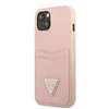 Apple iPhone 13 Guess dėklas Saffianotriangle Logo Cardslot (GUHCP13MPSATPP) rožinės spalvos
