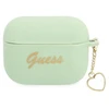 Guess GUAPLSCHSN AirPods Pro dėklas, žalias, Silicone Charm Heart Collection