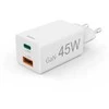 Hama mini GaN 45W PD/QC 1x USB-C, 1x USB-A balta