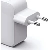 Hama GaN 65W PD/QC su zwijanym kablem, 2x USB-C, balta