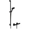 Hansgrohe dušo termostatas „Ecostat Fine“ su „Pulsify Select S 105 3jet Relaxation EcoSmart“, matinės juodos spalvos