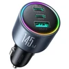 Joyroom Automobilinis įkroviklis Mini, C+C+U, 145W su C tipo į C tipo laidu, 100W, Juodas (JR-CCN07)