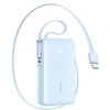 Joyroom JR-PR2L 10000mAh 35W išorinė baterija su integruotu ištraukiamu USB-C laidu ir „Lightning“ laidu ant virvelės - Mėlyna