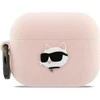 Karl Lagerfeld 3D Logo NFT Choupette Head Silicone dėklas skirtas AirPods Pro 3 Rožinė