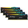 RAM „Kingston KF552C40BBAK4-128“ 128 GB 5200 MT/s DDR5 CL40 DIMM (4 vnt. rinkinys) „FURY Beast RGB XMP“ | „Kingston“