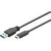 USB kabelis MicroConnect USB-A - USB-C 0,5 m Juodas (USB3.1CA05)