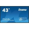 Monitorius IIYAMA LH4341UHS-B2 43 colių 3840x2160 4K UHD IPS skydelis 1precent Haze Landscape ir portreto režimas Garsiakalbiai 2x 10W VGA 3x HDMI 500cd/m2