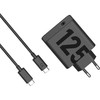 Motorola TurboPower kelioninis įkroviklis USB-C 125W su USB-C/USB-C kabeliu juodos spalvos