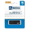 Verbatim „MyMedia“ USB atmintinė, USB 2.0, 16 GB, juoda, 69261, su plastikiniu dangteliu