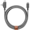 „Native Union Belt Cable Duo Pro 240W“ – USB-C – USB-C / „Lightning“ laidas, 2,4 m (zebras)