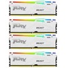 „Kingston KF556C40BWAK4-128“ 128 GB 5600 MT/s DDR5 CL40 DIMM atmintis (4 vnt. rinkinys) „FURY Beast Baltas RGB XMP“ | „Kingston“