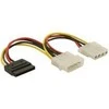 Profix Nezatříděno Maitinimo adapteris Molex 4 kontaktų samec su SATA 15 kontaktų + Molex 4 kontaktų samice