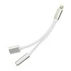 Oem Adapteris AUX 2in1 Lightning (vyriškas) to Lightning (moteris) / Jack 3,5 mm (moteriškas) sidabrinis
