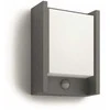 Sieninis LED lauko šviestuvas PHILIPS ARBOUR, IP44, 4000K, 6W, 600lm, judesio daviklis, 22,1x16,6 cm