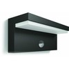 Sieninis LED lauko šviestuvas PHILIPS Bustan, IP44,9W, 4000K, 1000lm, su jud.,davikliu, antracito sp