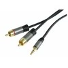 Kabelis PremiumCord Jack 3.5mm - RCA (Cinch) x2 3m juoda (kjqcin3)