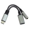 Premiumcord Įsigytas USB-C /3,5 mm lizdo adapteris su DAC mikroschema USB-C 13 cm įkrovimui