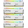 RAM „Kingston KF560C40BWAK4-64“ 64 GB 6000 MT/s DDR5 CL40 DIMM atmintis (4 vnt. rinkinys) „FURY Beast Baltas RGB XMP“ | „Kingston“
