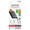 „Swissten Voltbox“ 35 W išorinė baterija, 20000 mAh, su integruotais USB-C ir „Lightning“ laidais