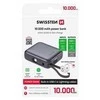 „Swissten“ išorinė baterija 10000 mAh su integruotais USB-C ir „Lightning“ laidais