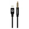 Swissten Kabelis USB Sourcing Lightning - mini Jack 3.5 mm 1.5 m Juodas (73501213)