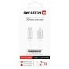 Kabelio / USB -C kabelis / „Lightning MFI“ 1,2 M Swissten - sidabras