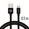 Swissten Textile Universal Quick Charge 3.1 USB-C duomenų ir įkrovimo laidas 20 cm