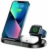 Įkroviklis Swissten Wireless Charger 3 in 1 Stovas Juodas Apple ir Samsung (laikrodžio kabelis neįtrauktas)