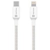 „Tactical Stitch Thread“ laidas USB-C/Lightning 0.3m baltos spalvos