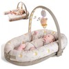 Taf Toys 2in1 kūdikio lavinamasis kilimėlis - lizdelis su žaidimų lanku Little Explorer, rusvai gelsvas