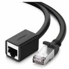 UGREEN Cat 6 FTP Ethernet RJ45 prailginimo lizdai vyrams ir moterims su ekranuojančiais 2 m juodais
