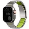 Dirželis UNIQ Strova Flex do Apple Watch 44/45/46/49mm Series 1/2/3/4/5/6/7/8/9/10/11/SE/SE2/SE3/Ultra/Ultra 2/Ultra 3 sidabrinė ir šviesiai žalia