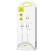 USAMS KABELINIS 2XUSB-C ŽAIBUMS 60W 1,2M GREITAS ĮKROVIMAS Baltas