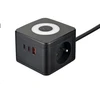 Viking maitinimo adapteris YC23L, 2x 230 V, 1x USB-A, 2x USB-C, jutiklinis šviestuvas, ilgis 1,4 m, juodas