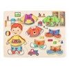 Dėlionė Woody 90320 Eco Wooden mokomoji spalvota puošni galvosūkė Sebastian (8 vnt.) vaikams nuo 3 metų (30x23cm)