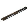 19" patch skydelis XtendLan 16port, UTP, Cat5E, 30 µm, dvigubas gnybtų blokas, juodas