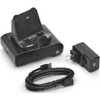 Zebra 1-slot spausdintuvas prijungimo lopšys; ZQ300 serija; Apima A iki C tipo USB laidą ir AC į USB adapterį su ES maitinimo kištuku