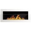 BIOHEAT 90x40 TUV Baltas LESS GLASS biožidinys įmontuojamas - pakabinamas su stiklu baltas blizgus