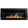 BIOHEAT 90x40 TUV Juodas GLASS biožidinys įmontuojamas - pakabinamas su stiklu mat juodas