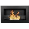 BIOHEAT SLIM 65x40 TUV Juodas GLASS biožidinys įmontuojamas su stiklu mat juodas
