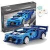 Klocki konstrukcyjne CaDA Zdalnie sterowany samochód Lentyninė mašinėlė Wyścigówka Važiuoklė RC Mėlyna Race Car Dual Mode 325 dalys
